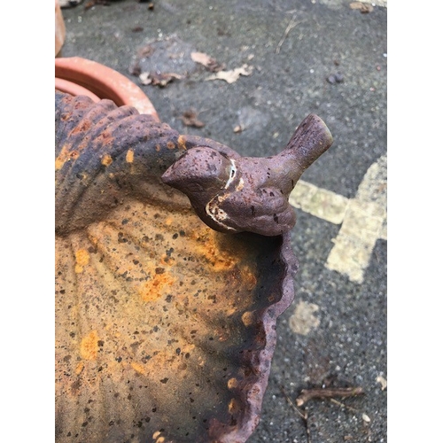 420 - Collection of terracotta garden pots and a metal birdbath