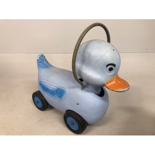 Vintage Toys, Ride on duck with moveable head, MoBo metal wheel barrow ...