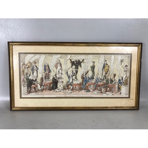157 - Antique prints, three early 19th century satirical political prints, Buonaparte and his old friend, ... 