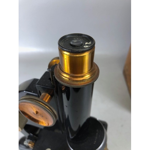 189 - Antique and vintage Microscopes, E Leitz Wetzlar Microscope 138678, in its wooden case, and a Becks ... 