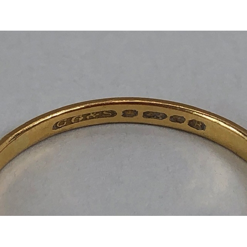 2 - 22ct Gold band size approx 'Q' and 2g