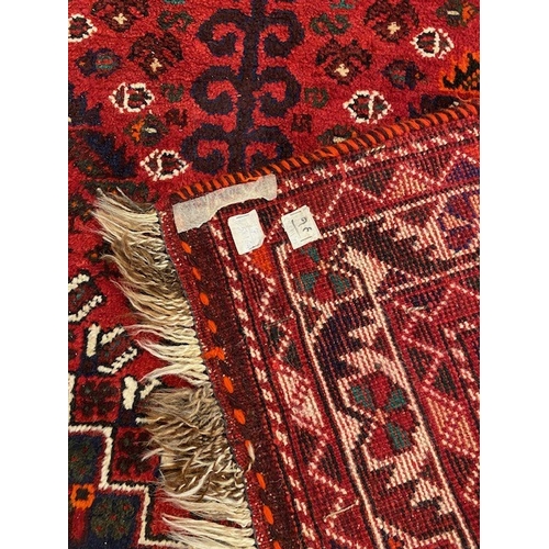Oriental Rugs, vintage hand made Kayam wool rug, red background with ...