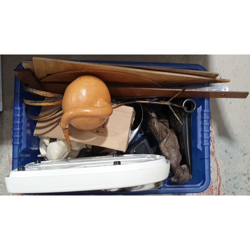 14 - A box including vintage bathroom scales. No in house shipping, please organise collection or your ow... 