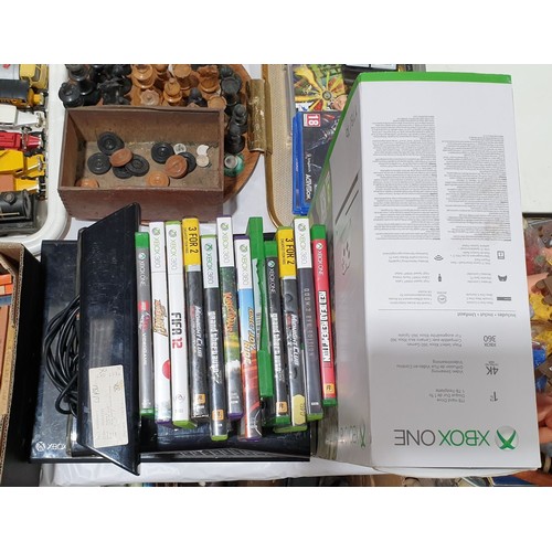 43 - Two Xbox games consoles and a Kinect and games.