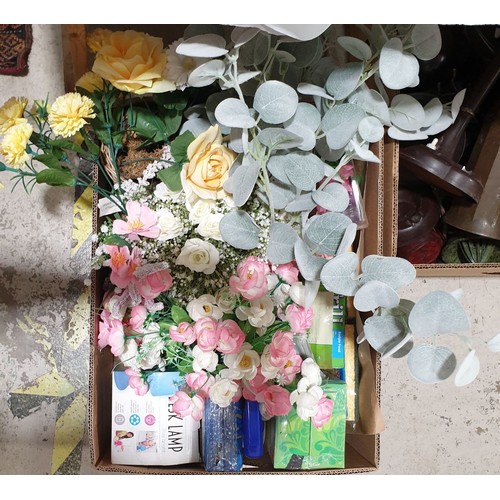 45 - A box including artificial flowers. No in house shipping. Please arrange collection or a shipper.