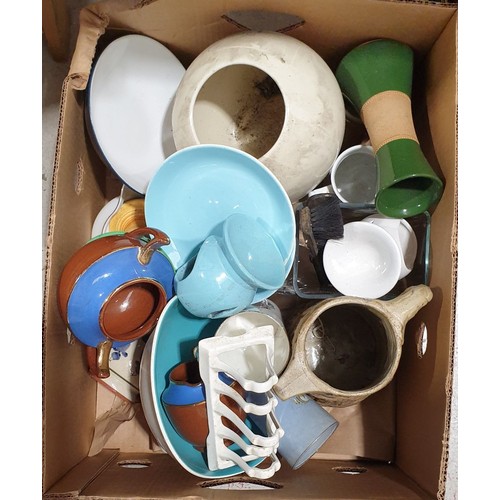 53 - A box including a stone ware jug. No in house shipping. Please arrange collection or a shipper.