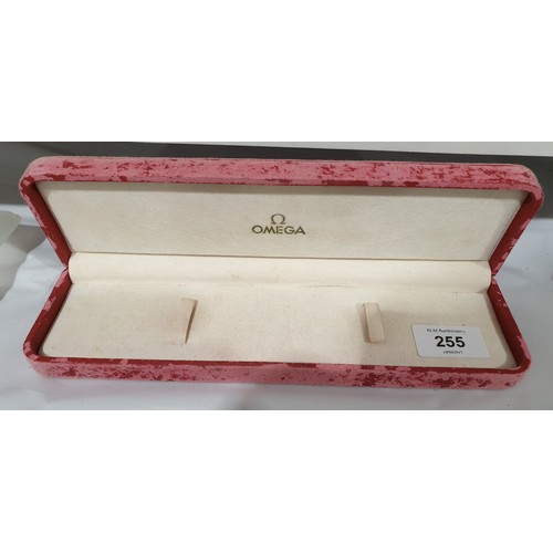 255 - An Omega watch box, length 10.25