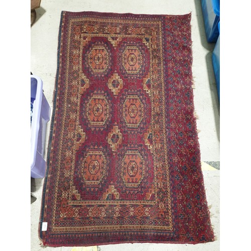 483 - A vintage eastern hand knotted rug, 54.5