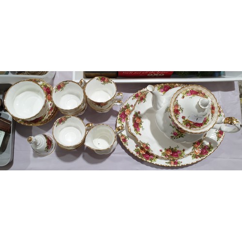 1 - Nineteen pieces of Old Country Roses including teapot, one cup A/F.  No in house shipping. Please ar... 