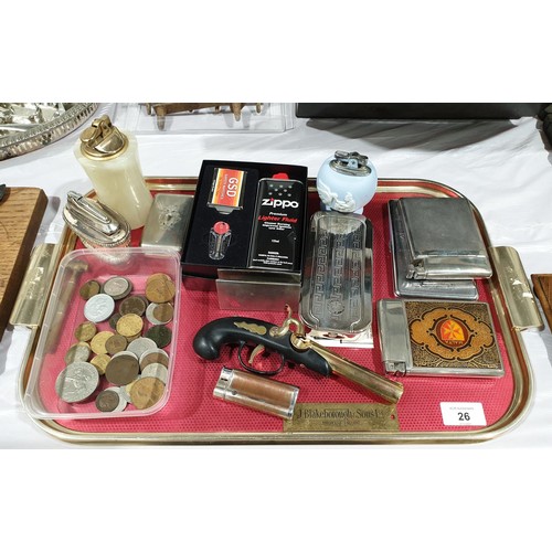 26 - Lighters, cigarette cases and assorted.