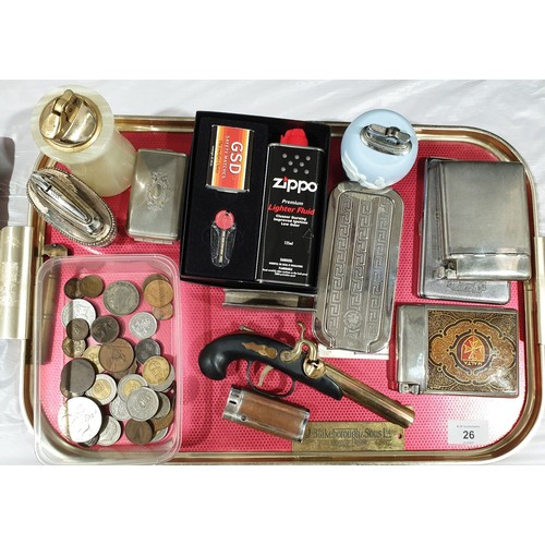 26 - Lighters, cigarette cases and assorted.