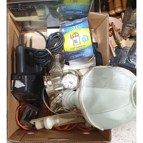 34 - A box including an anniversary clock. No in house shipping. Please arrange collection or your own pa... 