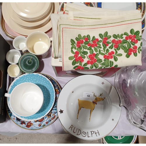 48 - Christmas ceramics including Spode. No in house shipping. Please arrange collection or your own pack... 