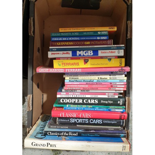17 - A box of car books including Ferrari. No in-house shipping. Please arrange collection or your own pa... 