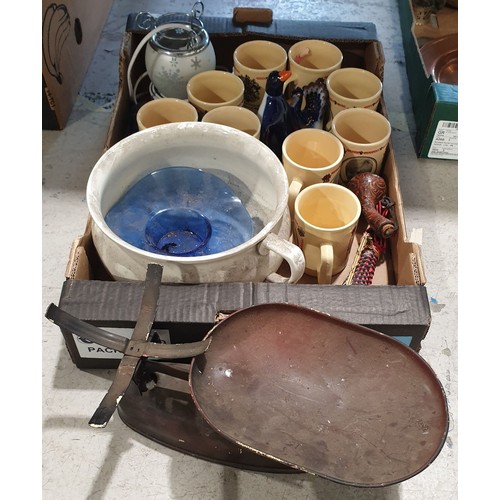 183 - A box including a set of scales. No shipping. Arrange collection or your own packer and shipper plea... 