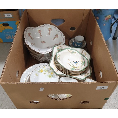 185 - A box including hand painted Losol ware. No shipping. Arrange collection or your own packer and ship... 