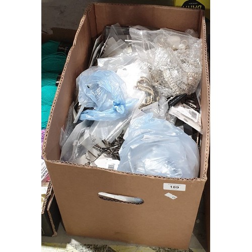 189 - A box of costume jewellery. No shipping. Arrange collection or your own packer and shipper please.