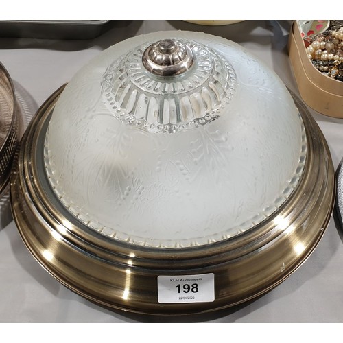 198 - A glass ceiling light, diameter 11