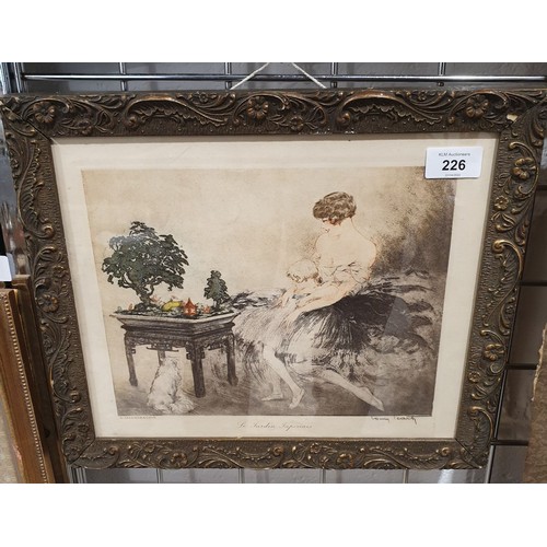 226 - Louis Icart (1888-1950): The Japanese Garden, aquatint, 10.5