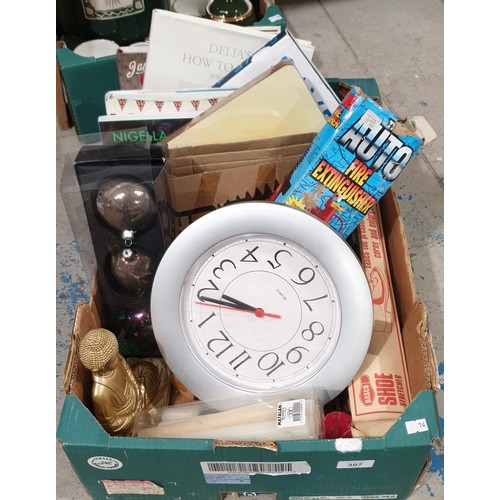 307 - A box of bric-a-brac. No shipping. Arrange collection or your own packer and shipper please.