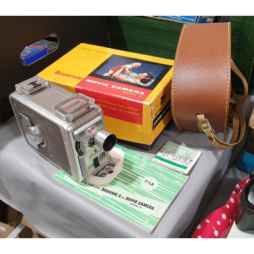 554 - A Kodak Brownie 8mm movie camera with original box and instructions.

UK shipping £14.