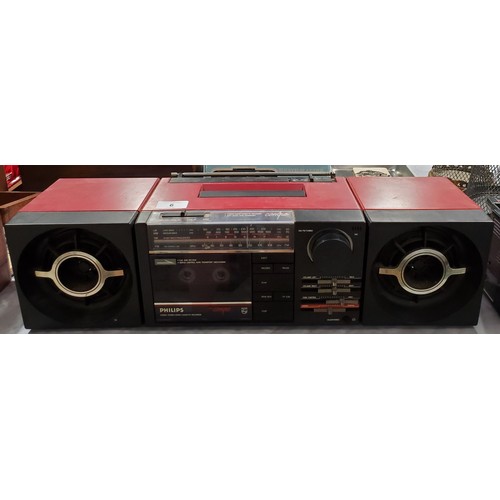 6 - A vintage Philips D8254 boom box. No Shipping. Arrange collection or your own packer and shipper, pl... 