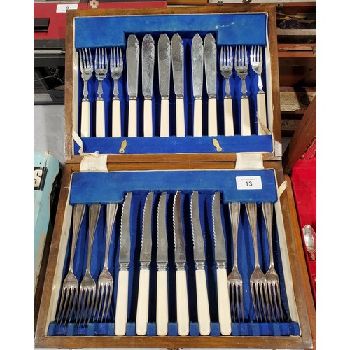 13 - A 1930s canteen of cutlery by E. Parker and Sons of Sheffield. No Shipping. Arrange collection or yo... 