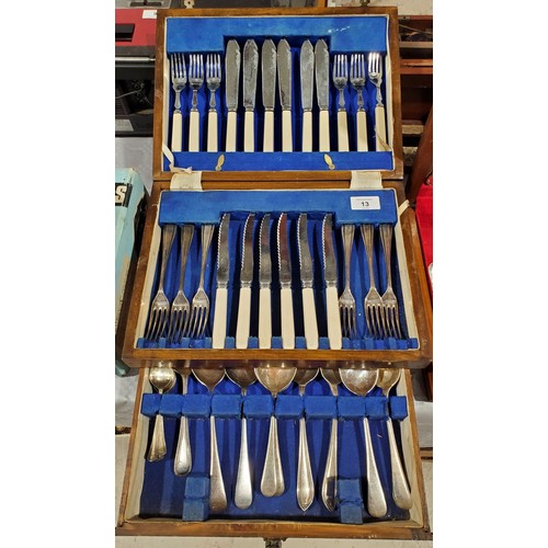 13 - A 1930s canteen of cutlery by E. Parker and Sons of Sheffield. No Shipping. Arrange collection or yo... 