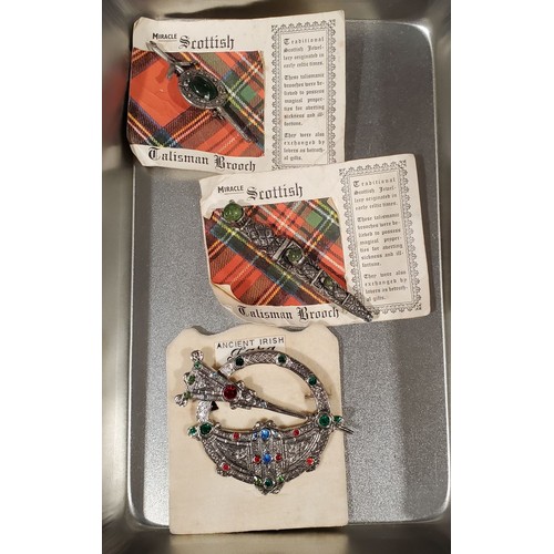 15 - Three vintage pewter Celtic brooches.

UK shipping £14.