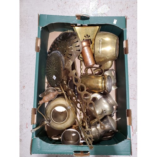 24 - A box of brassware. No Shipping. Arrange collection or your own packer and shipper, please.