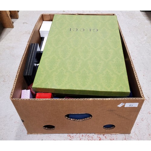 25 - A box of jewellery boxes including designer.

UK shipping £14.