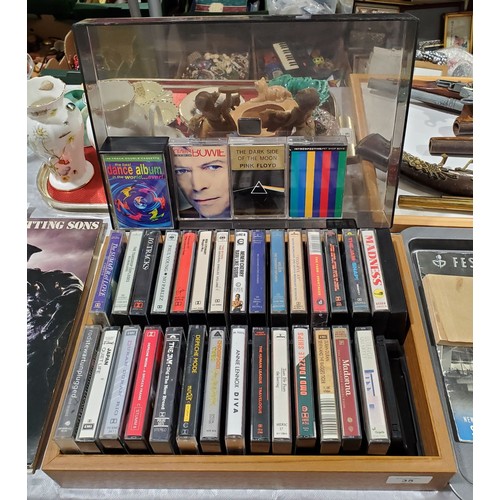 35 - A vintage cassette case and cassettes mainly 1980s.

UK shipping £14.