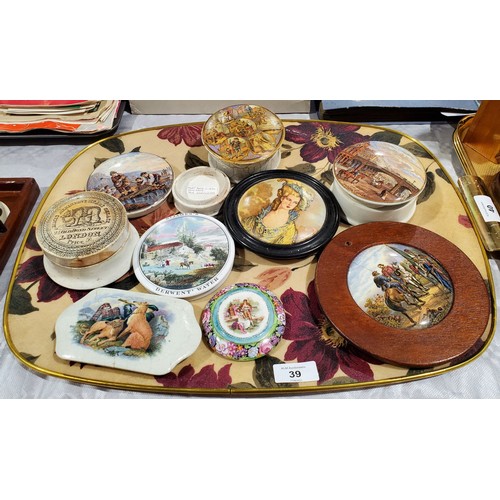 39 - A selection of Pratt ware lids some A/F. No Shipping. Arrange collection or your own packer and ship... 
