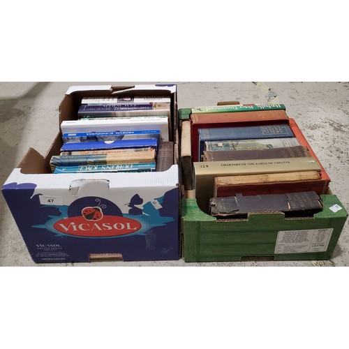 47 - Two boxes of vintage and later books. No Shipping. Arrange collection or your own packer and shipper... 