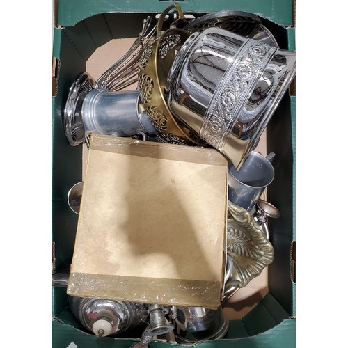 49 - A box of metal ware. No Shipping. Arrange collection or your own packer and shipper, please.