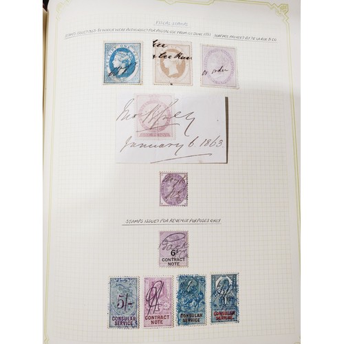9 - A stamp album including Victorian Fiscal stamps.

UK shipping £14.