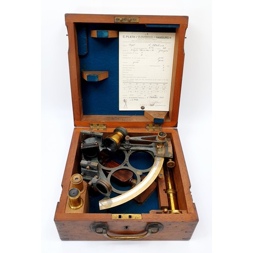 2 - An antique cased sextant by Whyte Thomson and Co., Glasgow in a fitted mahogany case. No Shipping. A... 