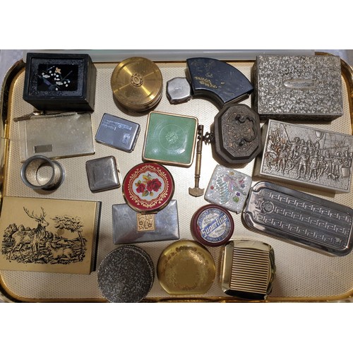 71 - Cigarette boxes, powder compacts and assorted. UK shipping £14.