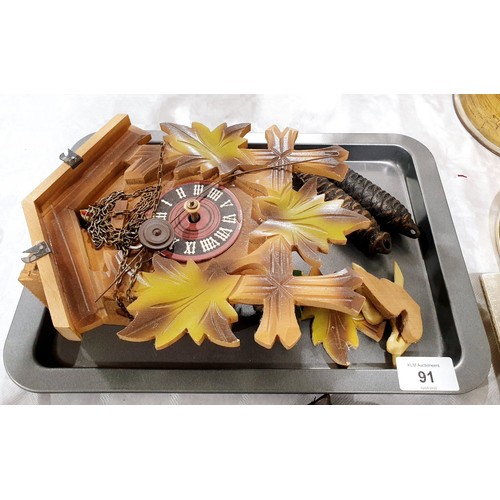 91 - A Cuckoo clock A/F. No shipping. Arrange collection or your own packer and shipper, please.