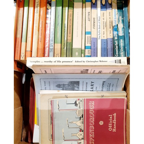 114 - Two boxes of vintage and later books including Penguin. No shipping. Arrange collection or your own ... 