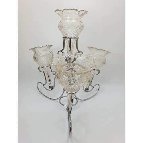 119 - An antique cut glass Epergne A/F, height 14.25