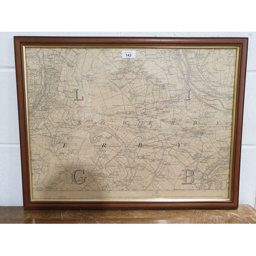 143 - Three framed maps: The North of England, West Yorkshire and Sowerby, the largest 17.5