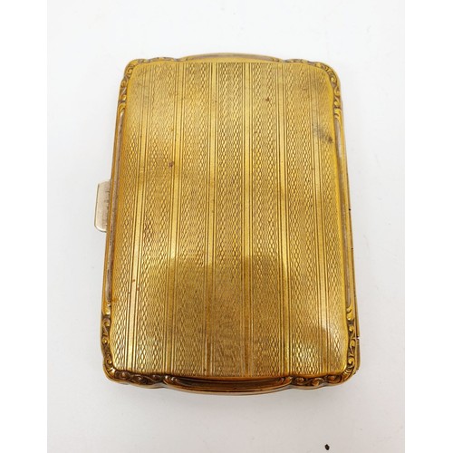 268 - A gilt white metal cigarette case, length 3.25