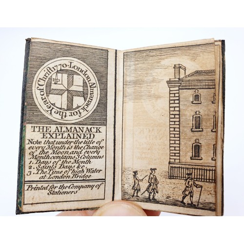 290 - An 18th century Company of Stationer's Almanack for 1770 with outer cover, length 2.25