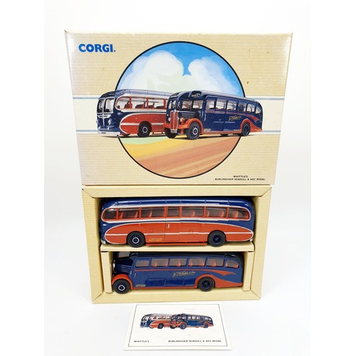 393 - A boxed Corgi Classics model set of Whittle's Burlingham Seagull & AEC Regal Coaches, 97069. UK ship... 