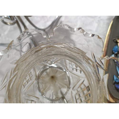 119 - An antique cut glass Epergne A/F, height 14.25