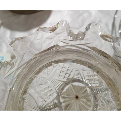 119 - An antique cut glass Epergne A/F, height 14.25