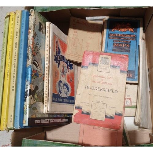25 - A box including vintage maps and children's books. No shipping. Arrange collection or your own packe... 