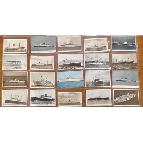 35 - A selection of vintage cruise ships and other ships postcards. UK shipping £14.