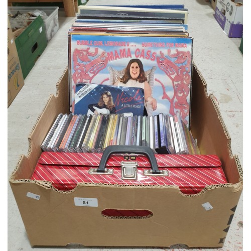 51 - A box of LPs and CDs. No shipping. Arrange collection or your own packer and shipper, please.